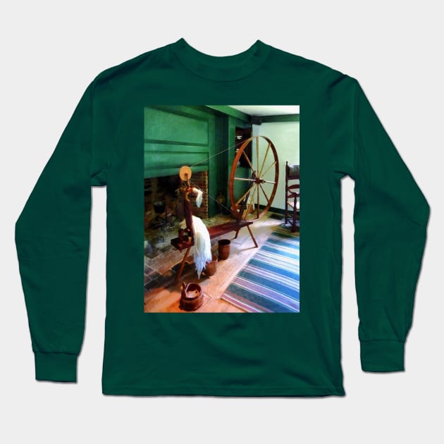 Knitting - Large Spinning Wheel Long Sleeve T-Shirt by SusanSavad